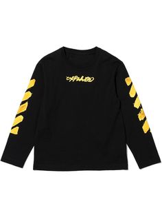 Off-White Kids футболка с длинными рукавами и логотипом