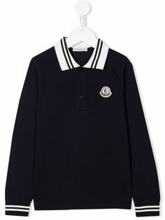 Moncler Enfant рубашка поло с нашивкой-логотипом