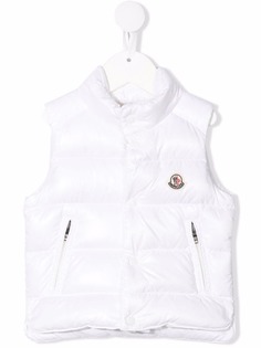 Moncler Enfant дутый жилет с нашивкой-логотипом