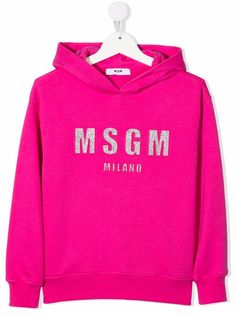 MSGM Kids толстовка с логотипом и блестками