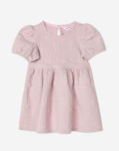 Розовое жаккардовое платье с зайчиками для девочки Gloria Jeans