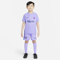 Футбольный комплект для дошкольников с символикой выездной формы ФК «Барселона» 2021/22 - Пурпурный Nike