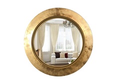 Зеркало круглое настенное fashion elegant 75 (inshape) золотой 3 см.