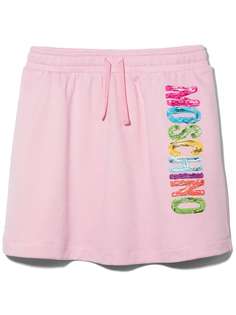 Moschino Kids юбка мини с кулиской и логотипом