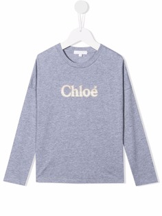 Chloé Kids футболка с длинными рукавами и логотипом