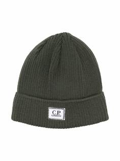 C.P. Company Kids шерстяная шапка бини с нашивкой-логотипом