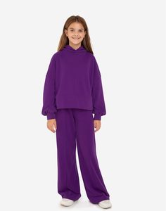 Фиолетовые спортивные брюки Wide leg для девочки Gloria Jeans