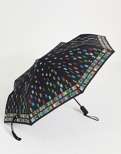 Зонт с буквами логотипа Moschino-Черный цвет