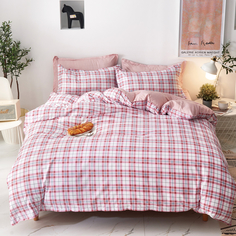 Комплект постельного белья Sanpa Лиа белый с розовым Двуспальный