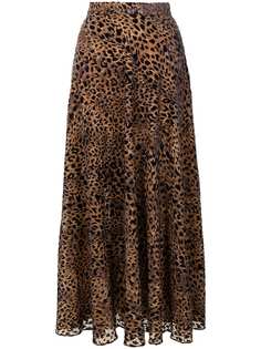 Costarellos юбка с завышенной талией и леопардовым принтом