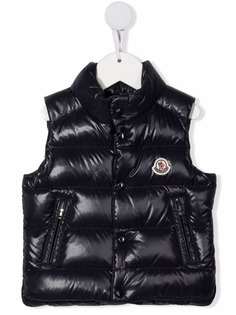 Moncler Enfant дутый жилет с нашивкой-логотипом