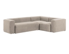 Угловой трехместный диван blok (la forma) бежевый 290x69x230 см.