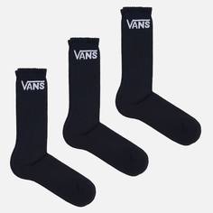 Комплект носков Vans Classic Crew 3-Pack, цвет чёрный, размер 38.5-42 EU