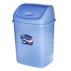 Мусорный контейнер пластик, 18 л, прямоуг, плав крыш, голубой, Dunya Plastik, Sympaty, 09403