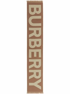 Burberry шерстяной шарф с логотипом