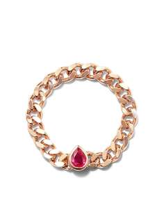 Roxanne First цепочное кольцо из розового золота с рубином