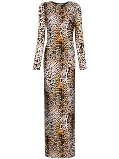 Halpern платье с леопардовым принтом и вырезом