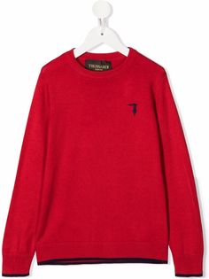 TRUSSARDI JUNIOR джемпер с вышитым логотипом