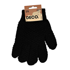 Мочалка-перчатки для душа DECO. отшелушивающие из бамбукового волокна черные 2 шт