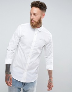Узкая эластичная рубашка с логотипом-флажком Tommy Hilfiger Denim-Белый