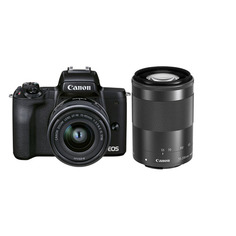 Фотоаппарат Canon EOS M50 Mark II kit ( EF-M15-45 IS STM и EF-M55-200 IS STM), черный [4728c015]