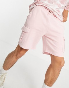 Розовые выбеленные шорты карго с маленьким логотипом Karl Kani-Розовый цвет