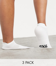 Набор из 3 пар спортивных носков с антибактериальной обработкой ASOS 4505-Белый