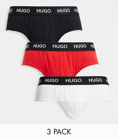 Набор из 3 трусов с заниженной талией черного, белого и красного цветов HUGO Bodywear-Многоцветный