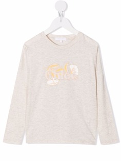 Chloé Kids футболка с длинными рукавами и логотипом