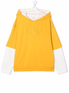 Fendi Kids худи с тисненым логотипом