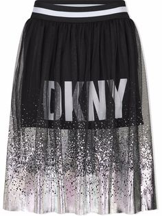 Dkny Kids многослойная юбка миди с логотипом