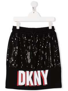 Dkny Kids юбка с пайетками и логотипом