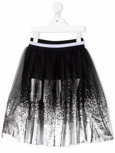 Dkny Kids пышная юбка с логотипом и эффектом металлик