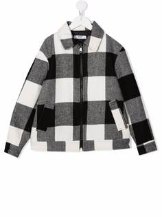 MSGM Kids пальто на молнии в клетку гингем