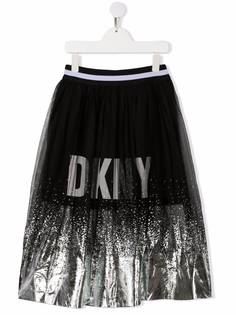 Dkny Kids пышная юбка с эффектом металлик