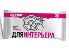 Салфетки влажные для ухода за интерьером автомобиля Runway RW641