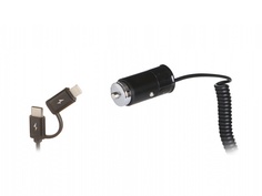 Зарядное устройство Baseus Enjoy Together 2-in-1 Car Charger USB Type-C/Lightning Black CCALL-EL01