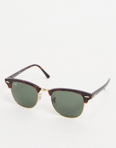 Солнцезащитные очки «Клабмастер» в коричневой оправе Ray-Ban-Коричневый цвет