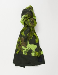 Зеленый шарф с камуфляжным принтом Hugo Boss-Зеленый цвет