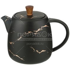 Чайник заварочный фарфоровый, 850 мл, черный, 412-150 Lefard