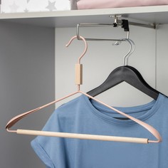 Вешалка для одежды с усиленными плечиками savanna wood, 42×22×3,2 см, цвет розовый