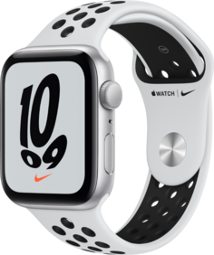 Умные часы Apple Watch Nike SE, 44 мм, корпус из алюминия, спортивный ремешок Nike (серебристый)