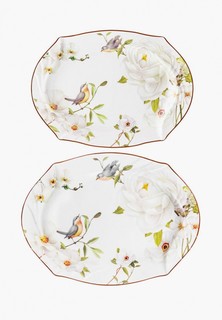 Набор посуды для сервировки Elan Gallery 25х18,3х2 см и 30х22х2 см Дикая роза на белом