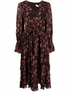 DVF Diane von Furstenberg платье с оборками и цветочным принтом