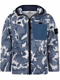 Stone Island Junior куртка с капюшоном и камуфляжным принтом