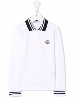 Moncler Enfant рубашка поло с длинными рукавами и логотипом