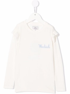 Woolrich Kids футболка с длинными рукавами и вышитым логотипом