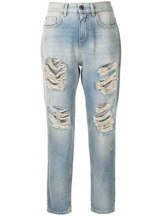 TWINSET укороченные джинсы с прорезями