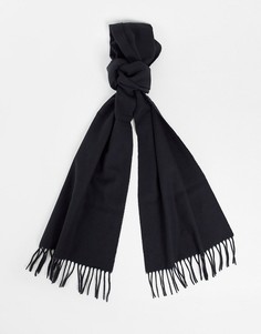 Черный шерстяной шарф с маленьким логотипом GANT-Черный цвет