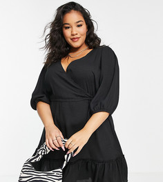 Черное платье мини с запахом Vero Moda Curve-Черный цвет